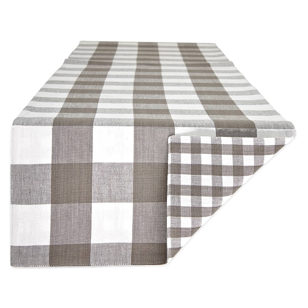 DII® 108" Reversible Gingham & Buffalo Check Table Runner